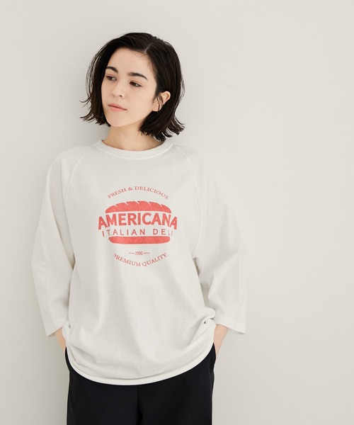 「AMERICANA」 長袖カットソー FREE オフホワイト レディース AMERICANA 「AMERICANA」 7分袖カットソー FREE オフホワイト