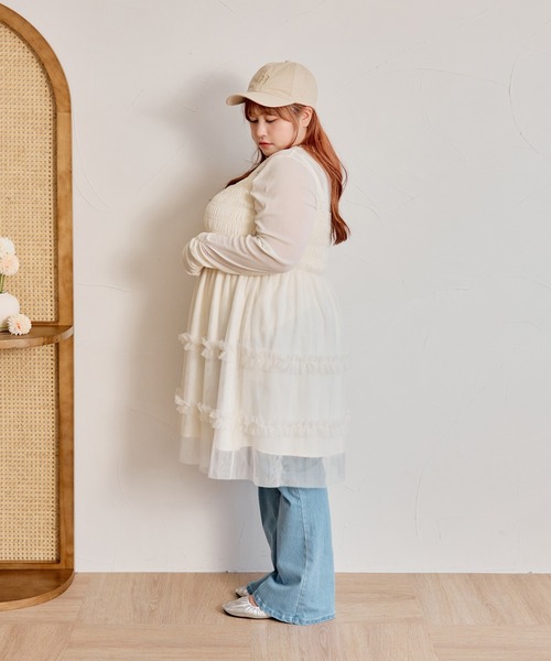 louiosy ルオシー LL キャミソールフレアワンピース Louiosy 「Louiosy」 キャミソールワンピース 4L アイボリー