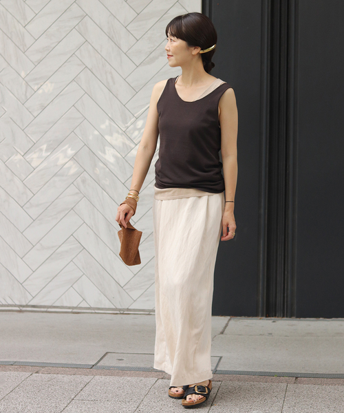 タンクトップ ノースリーブ COTTON KNIT タンク レディース plage タンクトップ ノースリーブ COTTON KNIT タンク