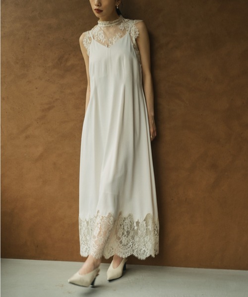anuans（アニュアンス） ワンピース レースレイヤードキャミワンピース