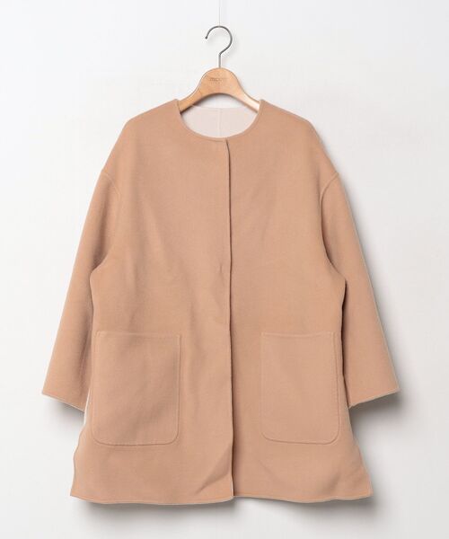 1回のみ✨UNITED ARROWS ダブルフェイス　ノーカラーコート　38 UNITED ARROWS（ユナイテッドアローズ） ノーカラーコート 38 オフ