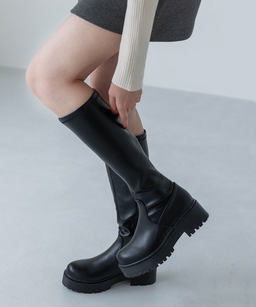 EVOL（イーボル） ブーツ 「S-LLサイズ展開・美脚効果あり」ストレッチ