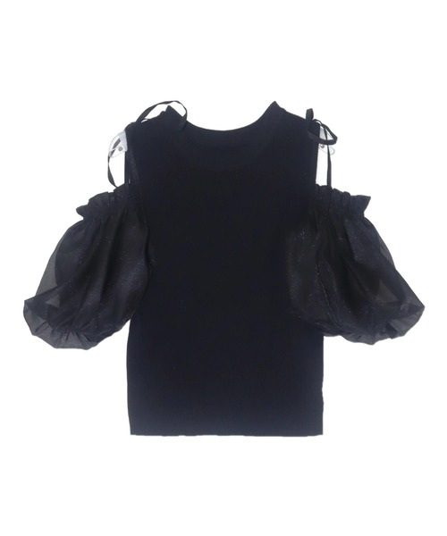 ANAP（アナップ） tシャツ 半袖 オープン ショルダー パフスリーブ 