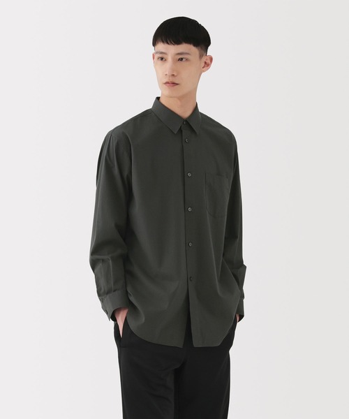 シ*ウ様 新品同様　MUJI Labo ウール混　レギュラーカラーシャツ　 ブラ MUJI Labo シャツ 「MUJI Labo」紳士 ポプリンレギュラーカラーシャツ