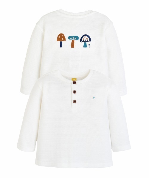 tシャツ キノコヘンリーネック長袖Tシャツ キッズ 子供服 男の子 