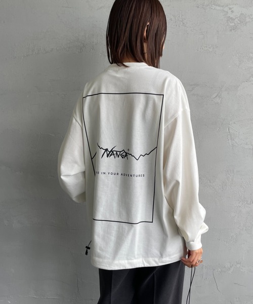 NANGA（ナンガ） tシャツ 別注 ブランドロゴ バックプリント ドロー