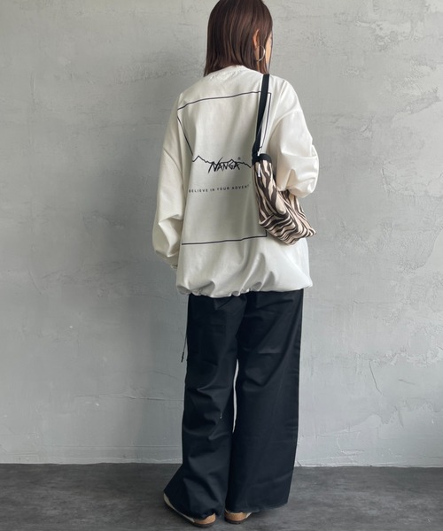 NANGA（ナンガ） tシャツ 別注 ブランドロゴ バックプリント ドロー