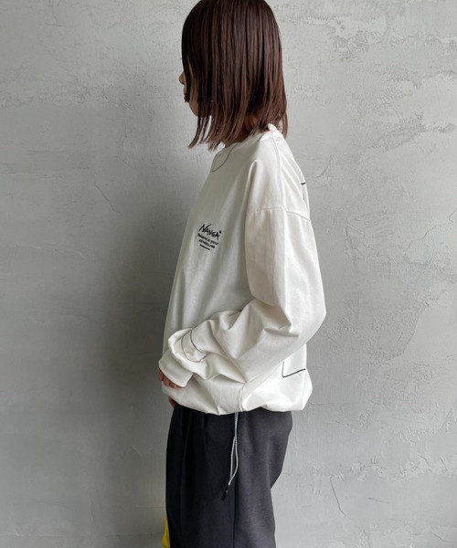NANGA（ナンガ） tシャツ 別注 ブランドロゴ バックプリント ドロー
