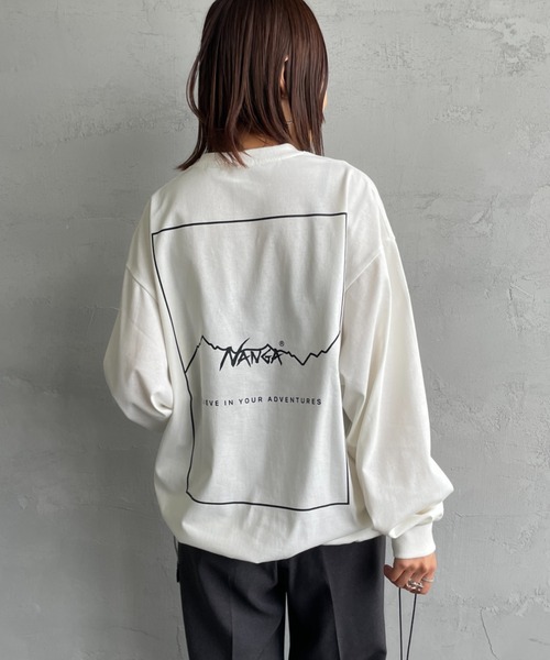 NANGA（ナンガ） tシャツ 別注 ブランドロゴ バックプリント ドロー