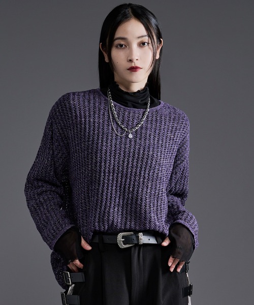 Ellno Loset（エルノロゼット） セーター ニット ラメモールメッシュ
