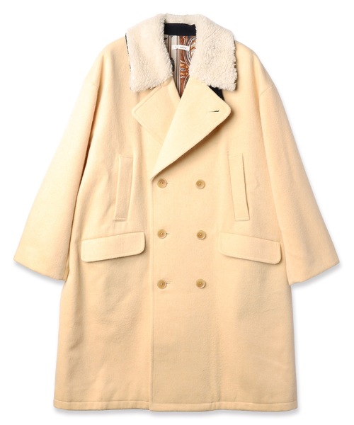 コート アウター YELW ANGORA MELTON P-COAT レディース メンズの画像