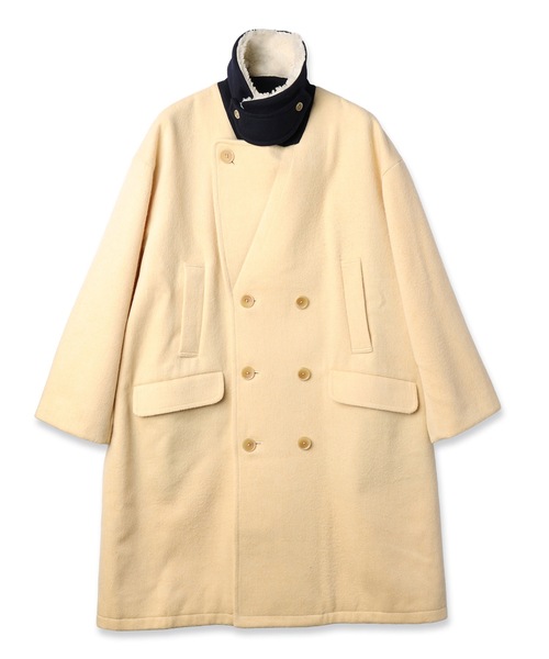 コート アウター YELW ANGORA MELTON P-COAT レディース メンズの画像
