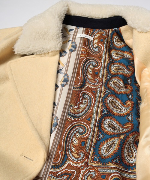 コート アウター YELW ANGORA MELTON P-COAT レディース メンズの画像