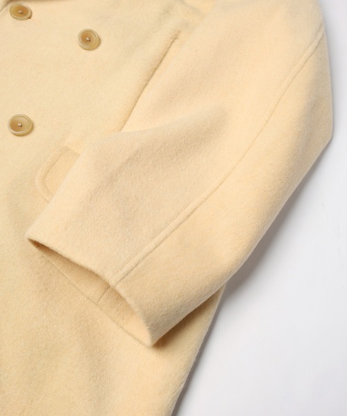 コート アウター YELW ANGORA MELTON P-COAT レディース メンズの画像
