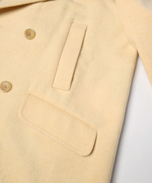 コート アウター YELW ANGORA MELTON P-COAT レディース メンズの画像