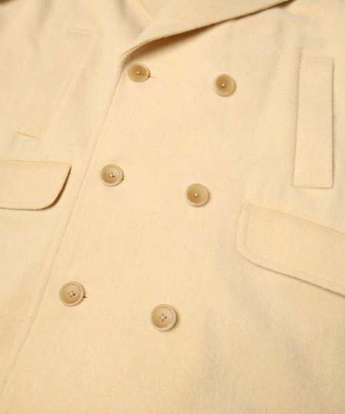 コート アウター YELW ANGORA MELTON P-COAT レディース メンズの画像