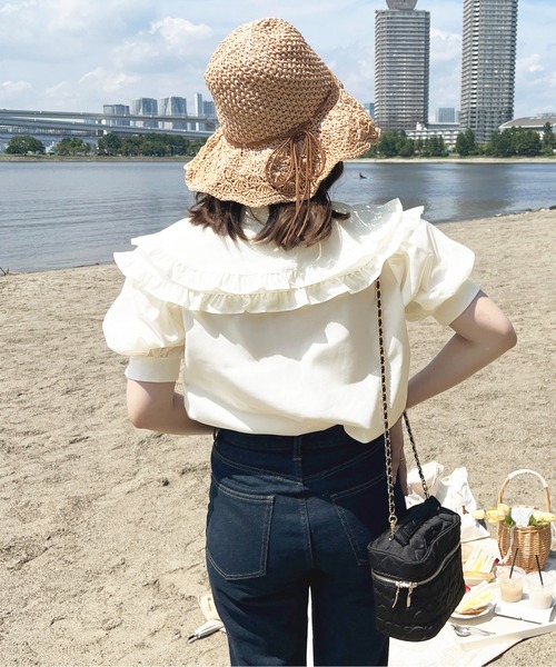 「apres jour」 半袖ブラウス X-LARGE ネイビー レディース_画像8