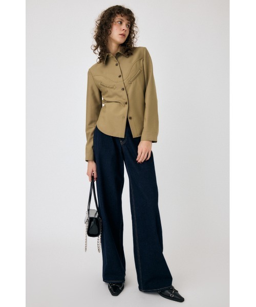 MOUSSY クロスウエストワイドストレートデニム CROSS WAIST WIDE STRAIGHT/クロスウエストワイドストレート