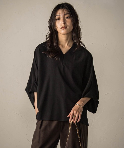 MAYSON GREY（メイソングレイ） ブラウス シャツ タックワイドスリーブ 