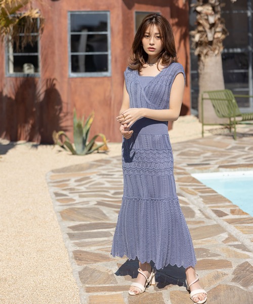 「LIPSERVICE」 ニットワンピース FREE アイボリー レディース_画像2