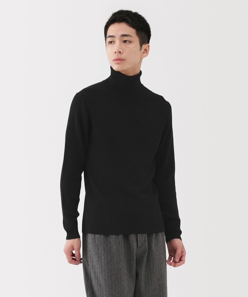 無印良品 MUJI メンズ ニット セーター 無地 黒 ブラック ウール L コットン 無印良品（MUJI） セーター ニット 紳士 洗えるウールリブ