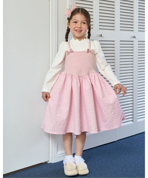 ワンピース フライストップス＆キャミワンピースセット「子供服