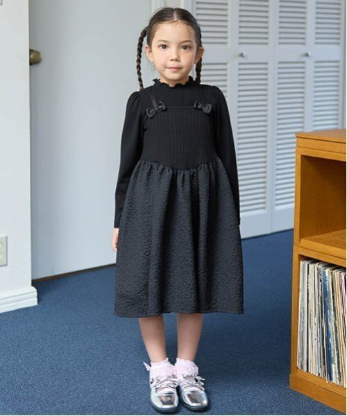 ワンピース フライストップス＆キャミワンピースセット「子供服
