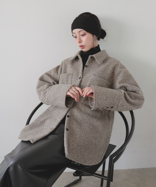 LIAN（リアン） ブラウス シャツ ループツイードシャツブルゾン