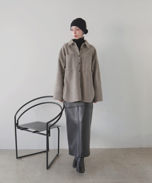 LIAN（リアン） ブラウス シャツ ループツイードシャツブルゾン