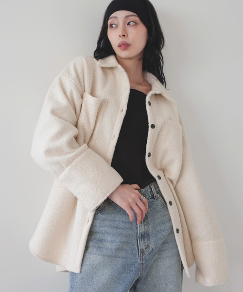 LIAN（リアン） ブラウス シャツ ループツイードシャツブルゾン