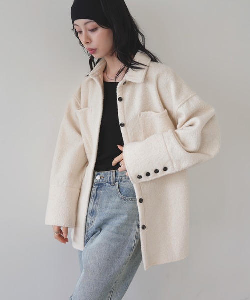 LIAN（リアン） ブラウス シャツ ループツイードシャツブルゾン