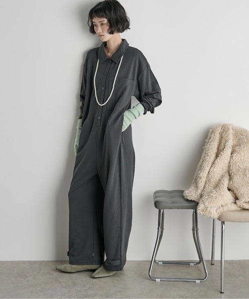 THE Yon オールインワン ポロスウェットオールインワン レディース