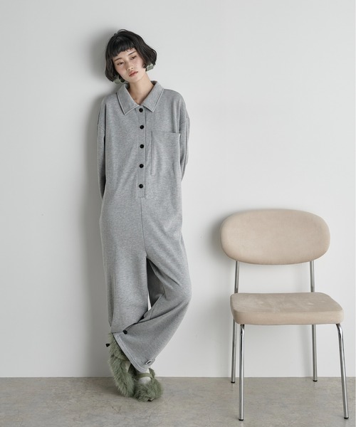 THE Yon オールインワン ポロスウェットオールインワン レディース