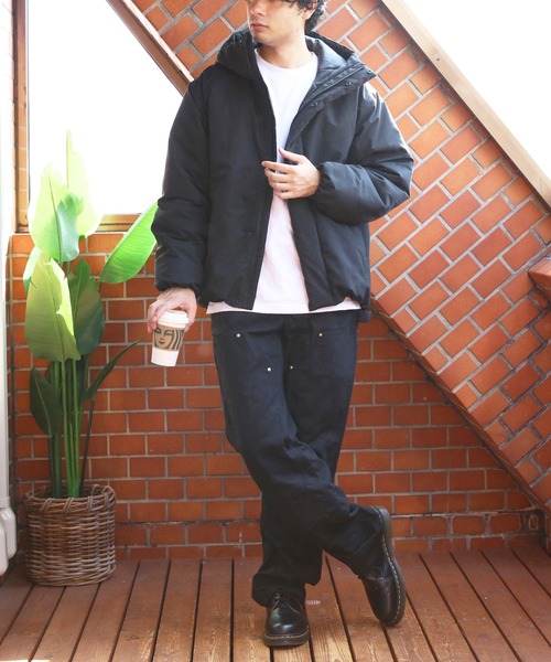 8 ダウンジャケット ダウン 撥水加工ポリピーチ中綿防風ジャケット