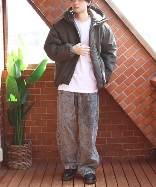 8 ダウンジャケット ダウン 撥水加工ポリピーチ中綿防風ジャケット