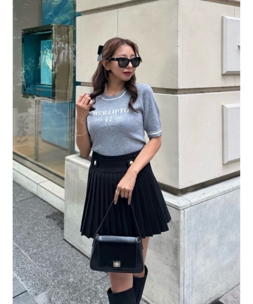 Her lip to ニット セーター Logo Jacquard Knit Top レディース