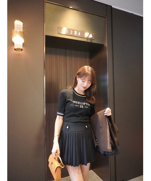 Her lip to ニット セーター Logo Jacquard Knit Top レディース