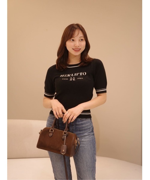 Her lip to ニット セーター Logo Jacquard Knit Top レディース