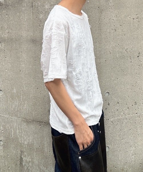 「MandO（Auntie Rosa）」 半袖Tシャツ LARGE ブラウン メンズ_画像3