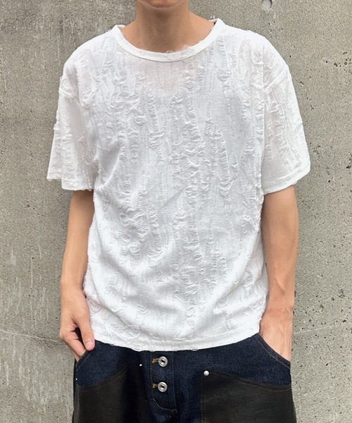 「MandO（Auntie Rosa）」 半袖Tシャツ LARGE ブラウン メンズ_画像5
