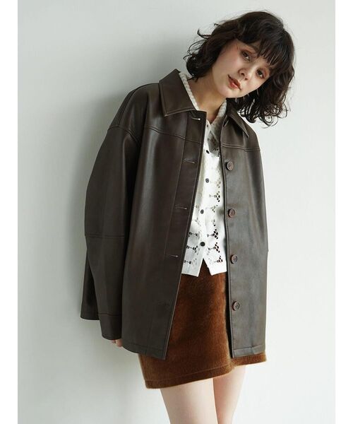 FIKA.（フィーカ） レザージャケット ライダース Faux leather jacket