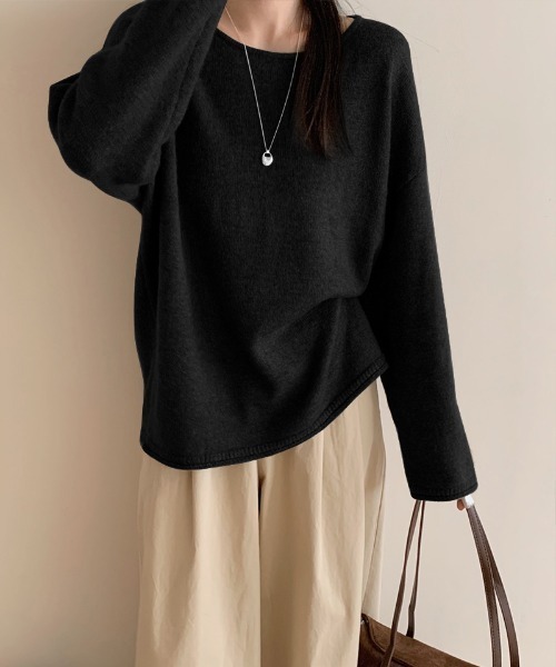 COCOMOMO ニット セーター ラウンドネックルーズニット ラウンドネック