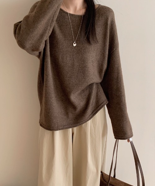 COCOMOMO ニット セーター ラウンドネックルーズニット ラウンドネック