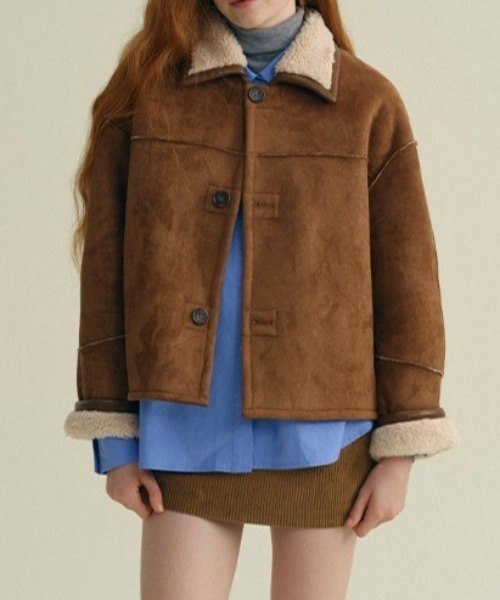 ムートンコート ボアコート Reversible suede boa Jacket レディース