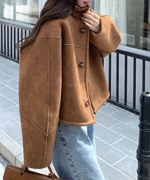 ムートンコート ボアコート Reversible suede boa Jacket レディース