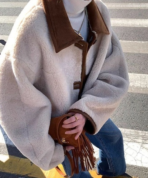 ムートンコート ボアコート Reversible suede boa Jacket レディース