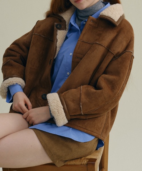 ムートンコート ボアコート Reversible suede boa Jacket レディース