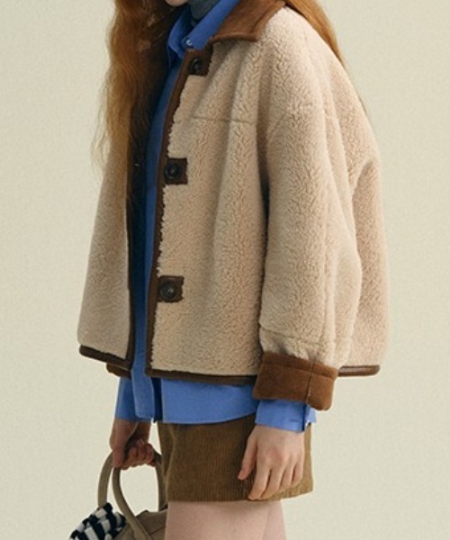 ムートンコート RANDEBOO 2way Boa outer (brown) ムートンコート ボアコート Reversible suede boa Jacket レディース