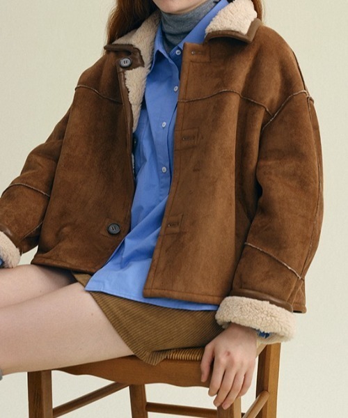 ムートンコート ボアコート Reversible suede boa Jacket レディース
