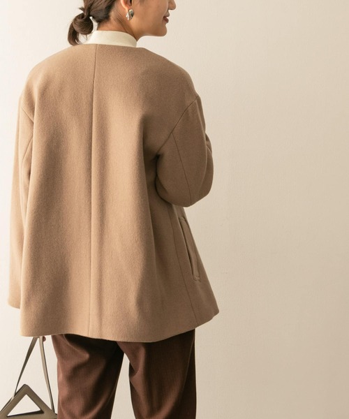 「URBAN RESEARCH」 ノーカラーコート FREE ライトピンク レディース_画像4